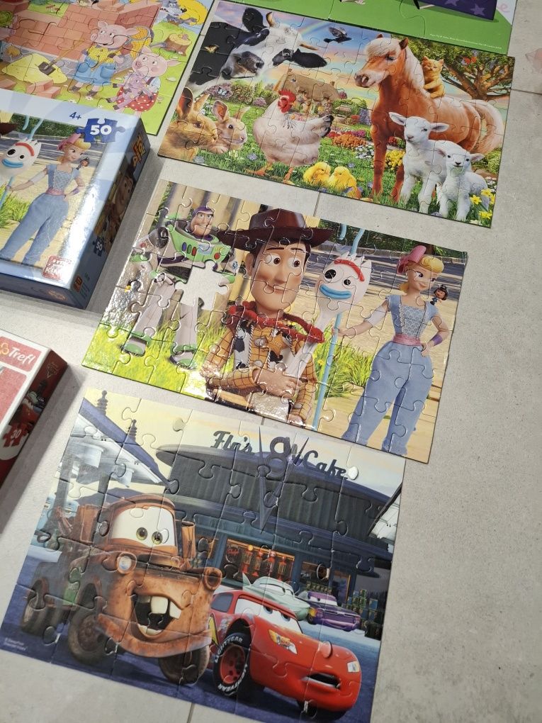 Puzzle 3+, świnka peppa, cars, toy story, zwierzęta