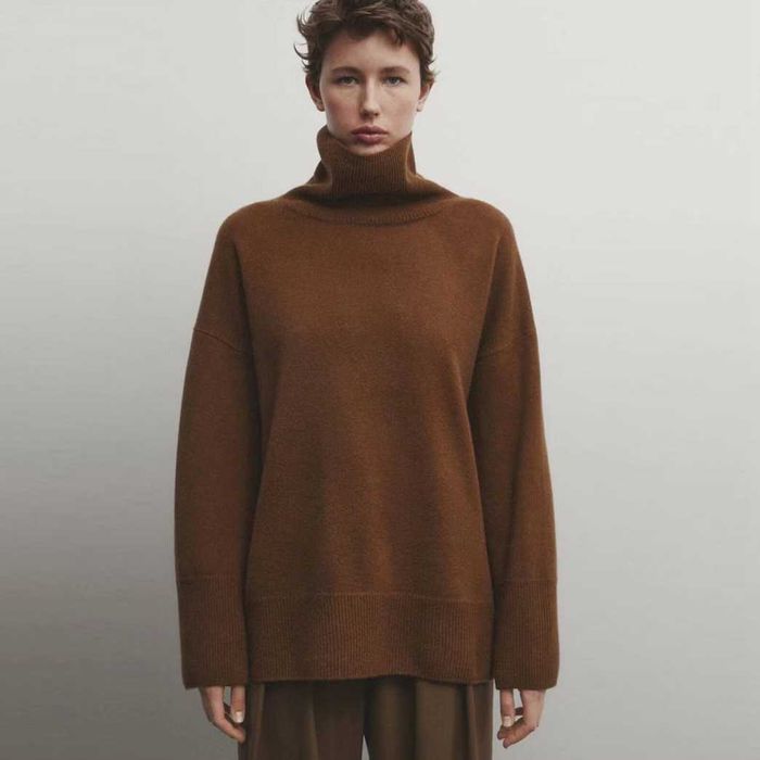 Светр з вовни та кашеміру з високим коміром Massimo Dutti