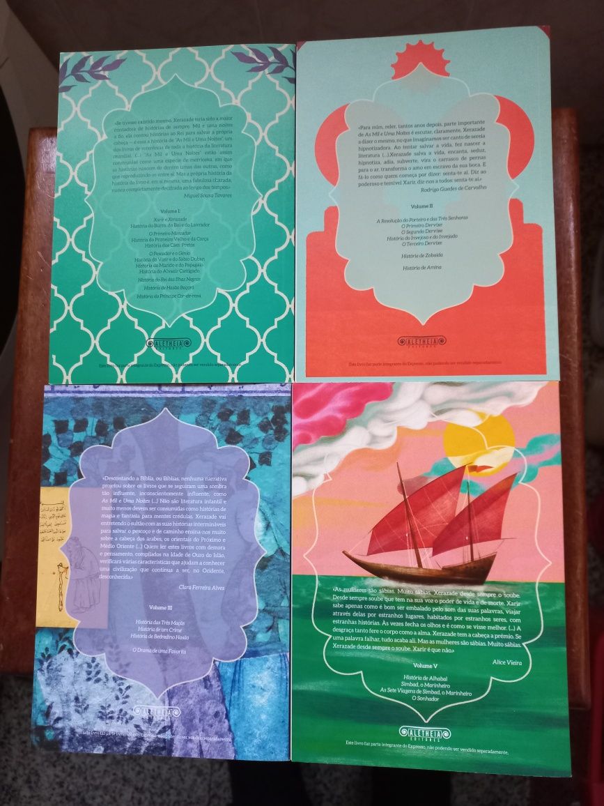 Colecção nova incompleta O Livro das Mil e Uma Noites - 4 volumes
