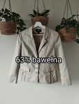 Wiosenna, letnia bawełniana marynarka, żakiet, taliowana, beż r.38/40