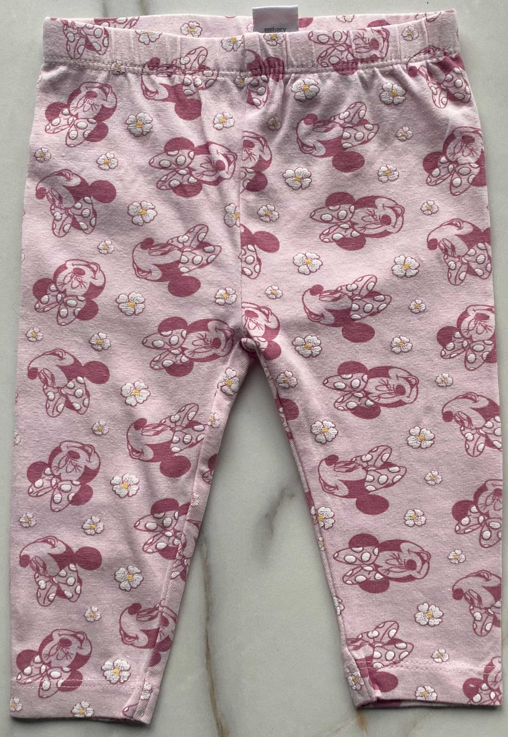 Baby club jeansowe spodnie + leginsy h&m i disney 62-68 cm zestaw