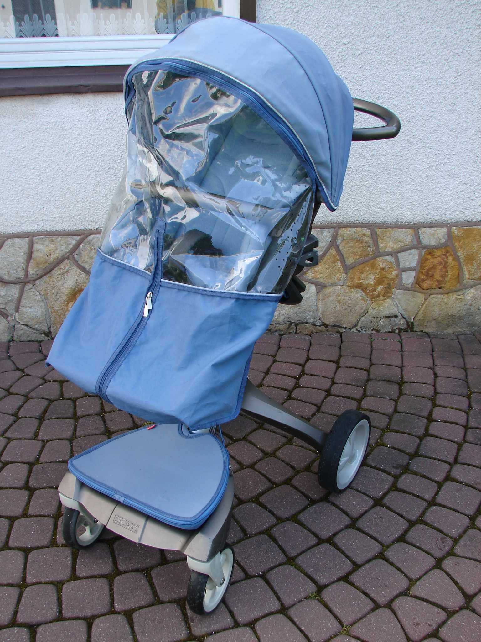 Stokke Xplory wózek spacerowy BLUE+folia +śpiwór