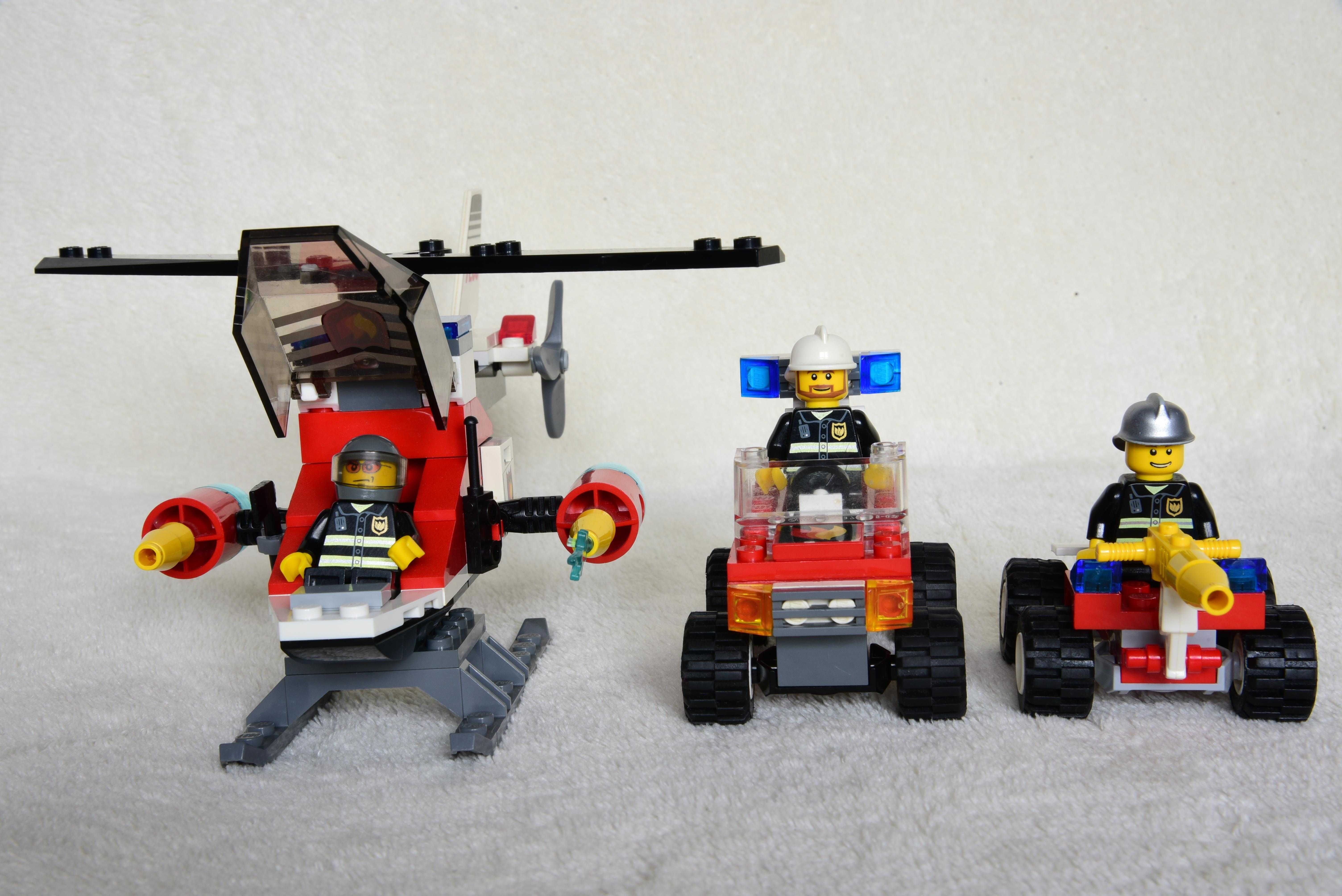 LEGO City 7238 Helikopter+ 7241+ 30010+ 5x strażak+ płytka