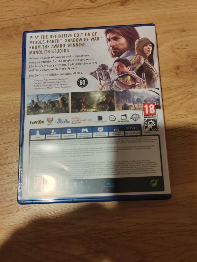 Shadow of war Śródziemne cień wojny definitive edition ps4 PlayStation