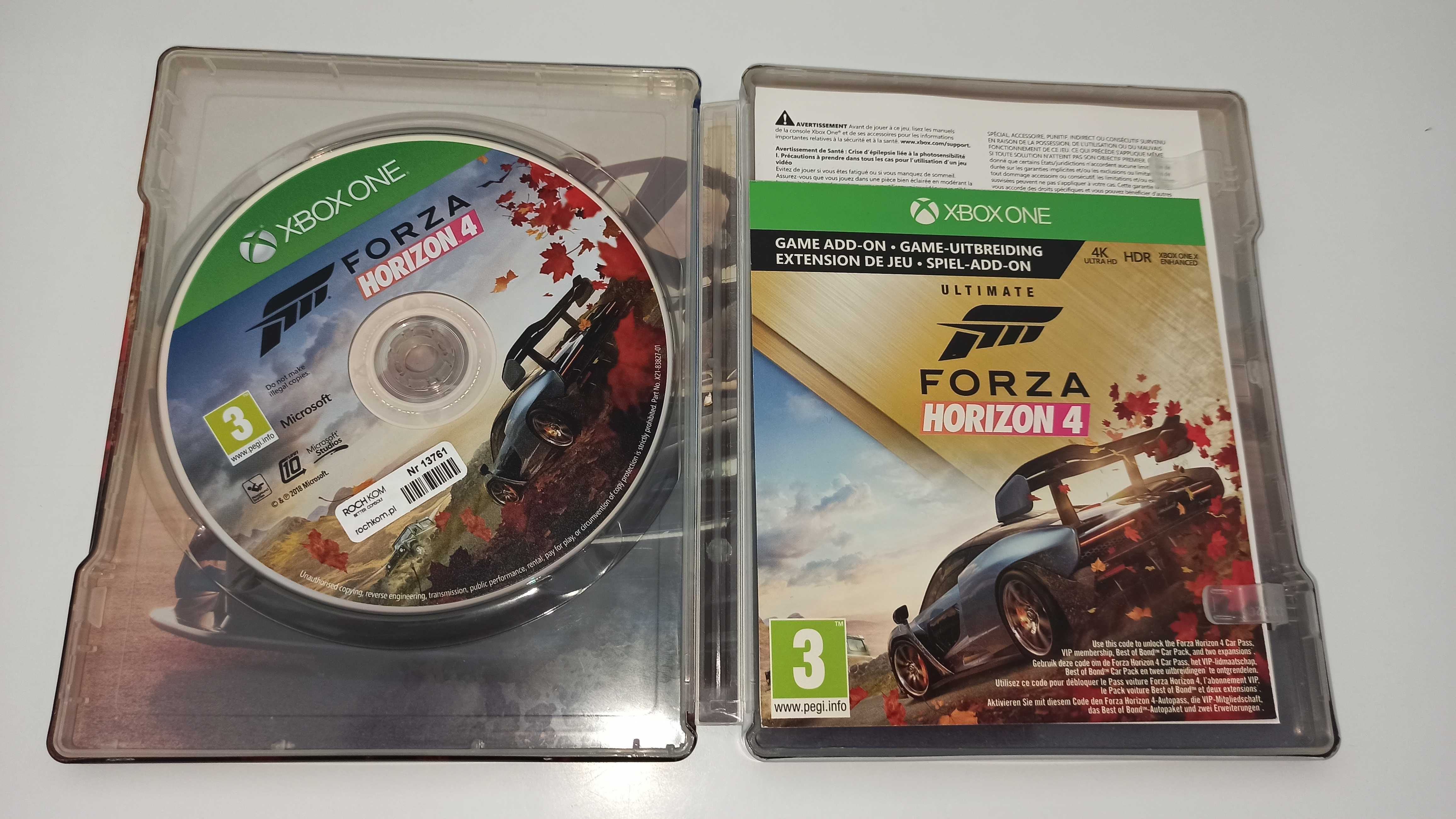 xbox one FORZA HORIZON 4 STEELBOOK edycja PL po polsku, na płycie!