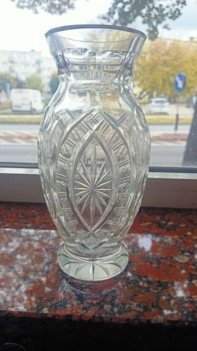 Wazon kryształ szlify na tarczach ceramicznych Irena Inowrocław l60-te