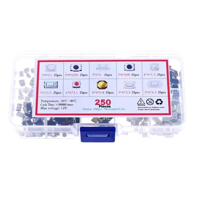 Zestaw przełączników TACT SWITCH SMD - 250 sztuk