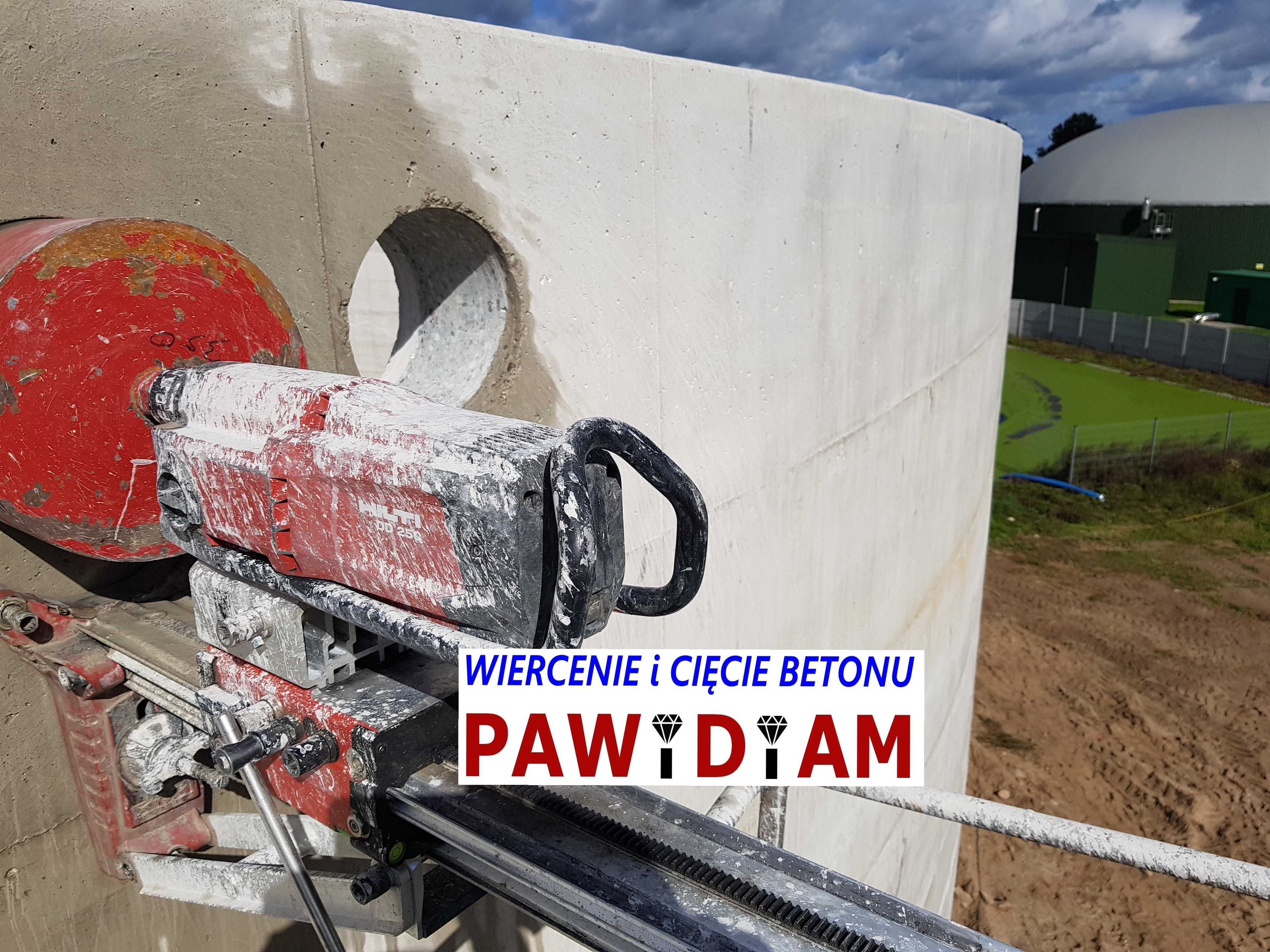 Wiercenie otworów w betonie, odwierty, przewierty, Hilti