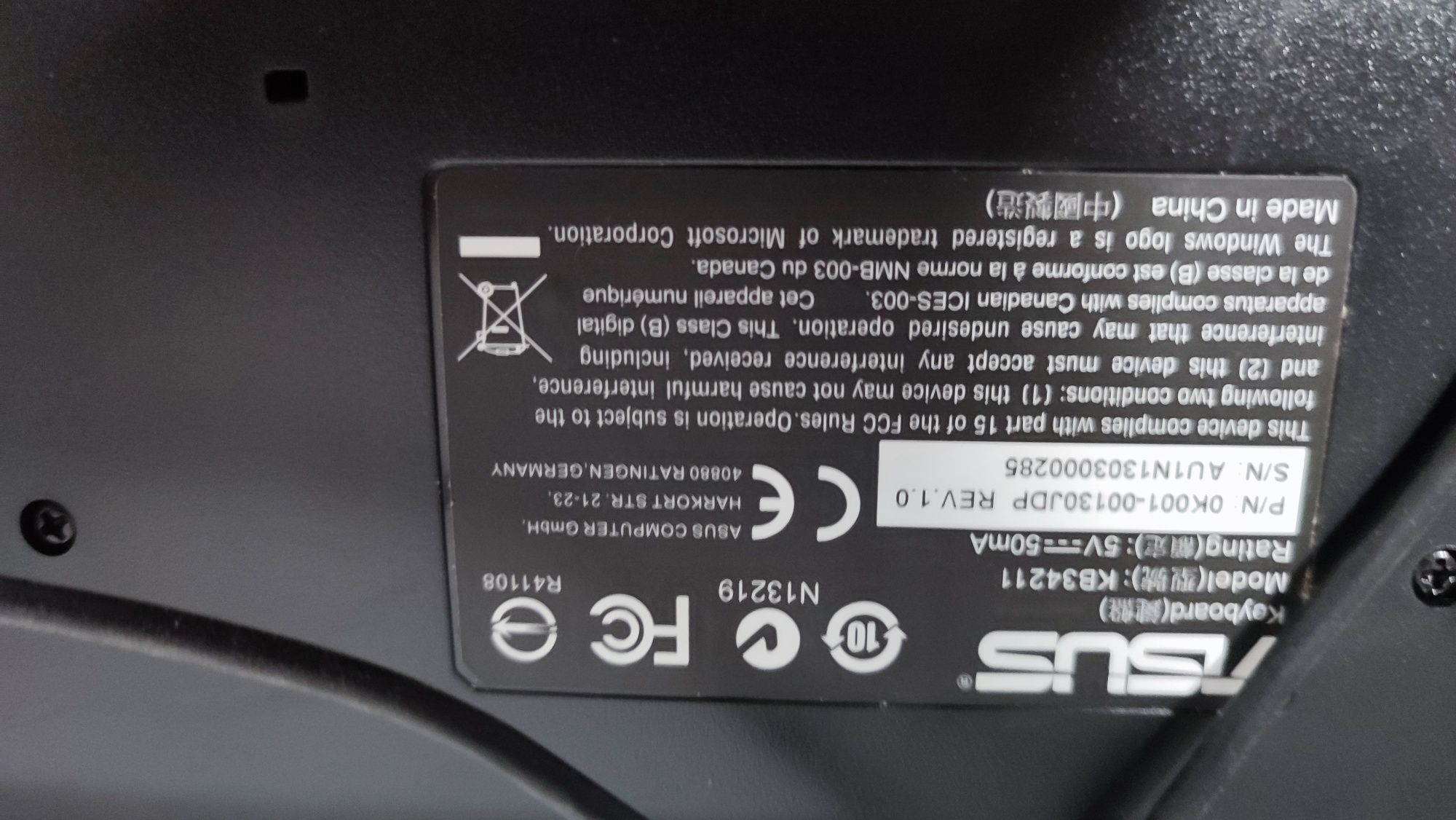 Teclado Asus (novo)