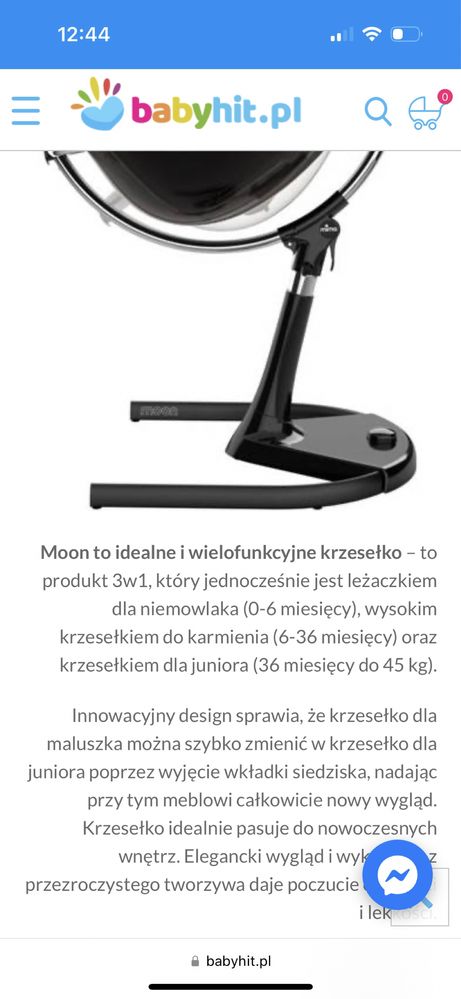 Mima Moon 2G Krzesełko Stelaż