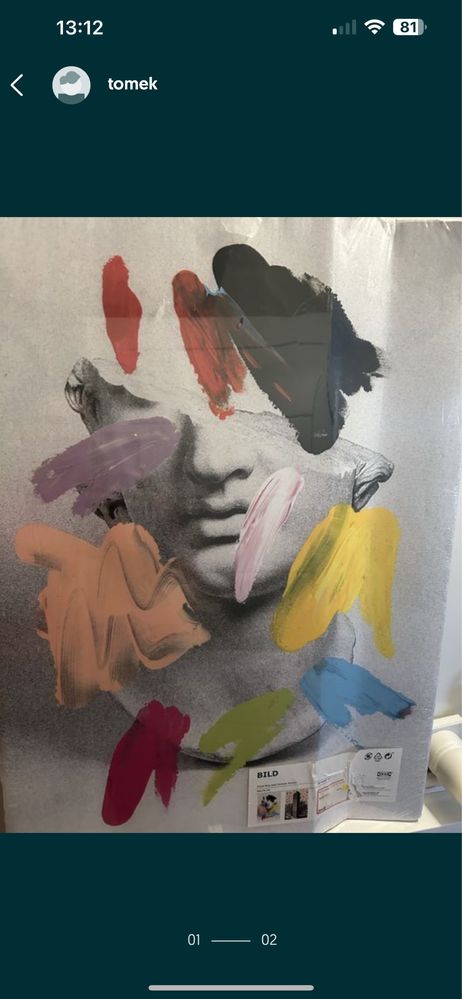 Plakat obraz twarz budynek Nowy 2 szt zapakowany org ikea