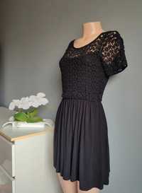 Mała czarna sukienka koronkowa ASOS S 36