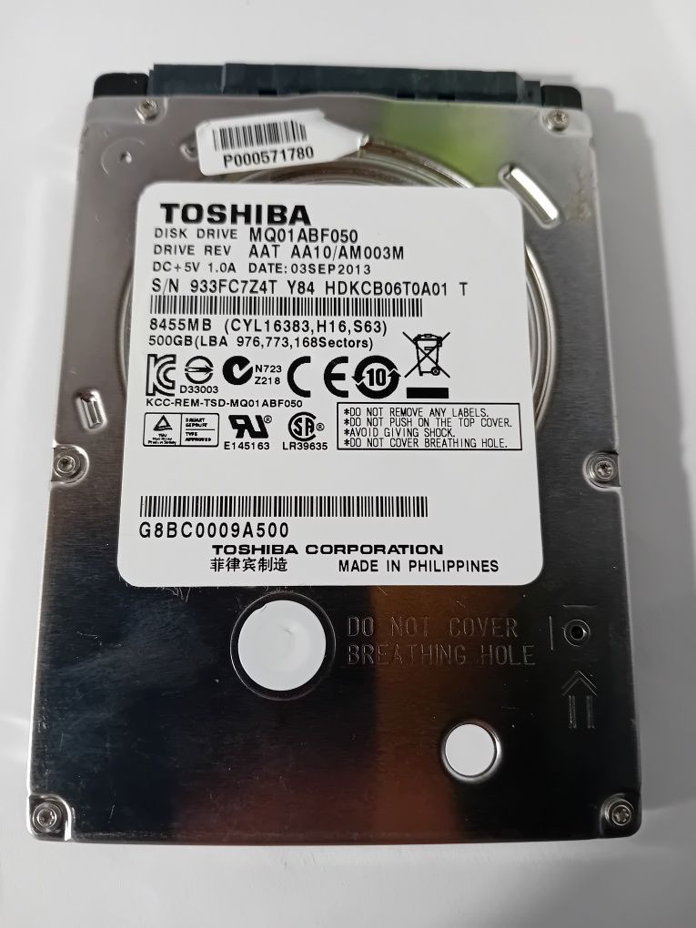 Dysk TOSHIBA HDD 500gb