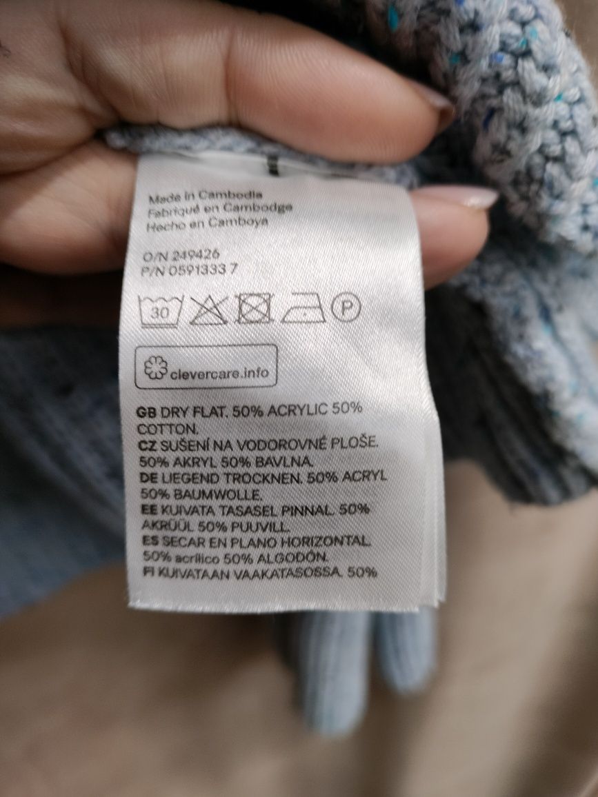 Sweter r.L H&M kolor błękitny