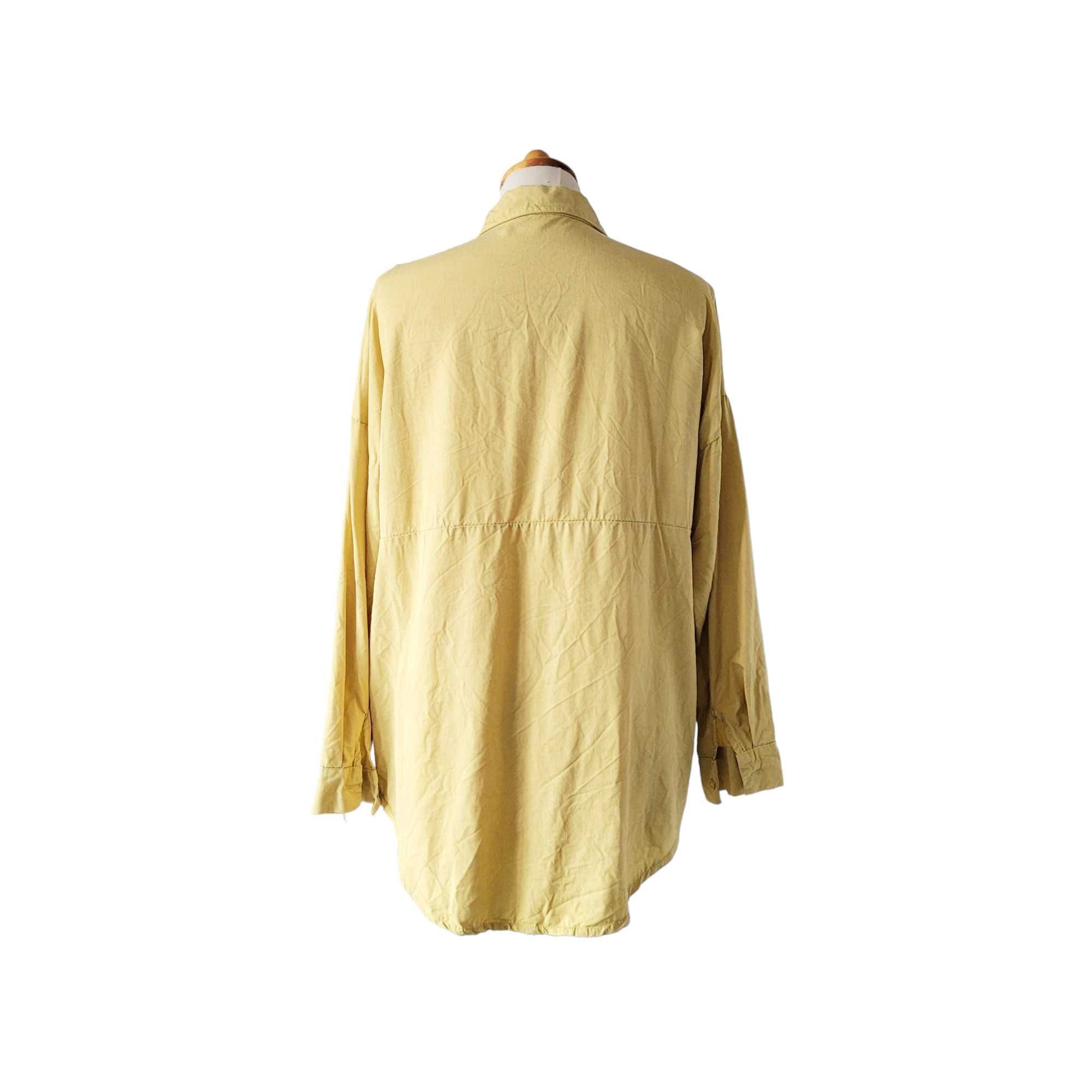 Żółta długa koszula damska bluzka Stella Milani 100% lyocell