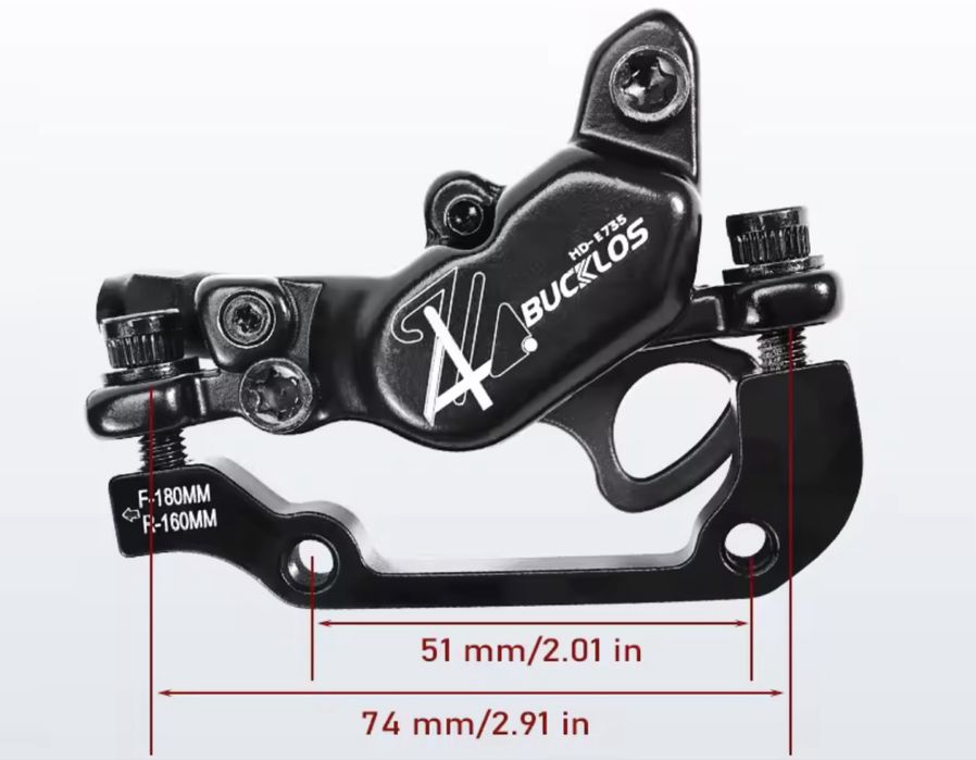 Hamulce tarczowe hydrauliczne 4-tłoczkowe z czujnikami (2pin) komplet.