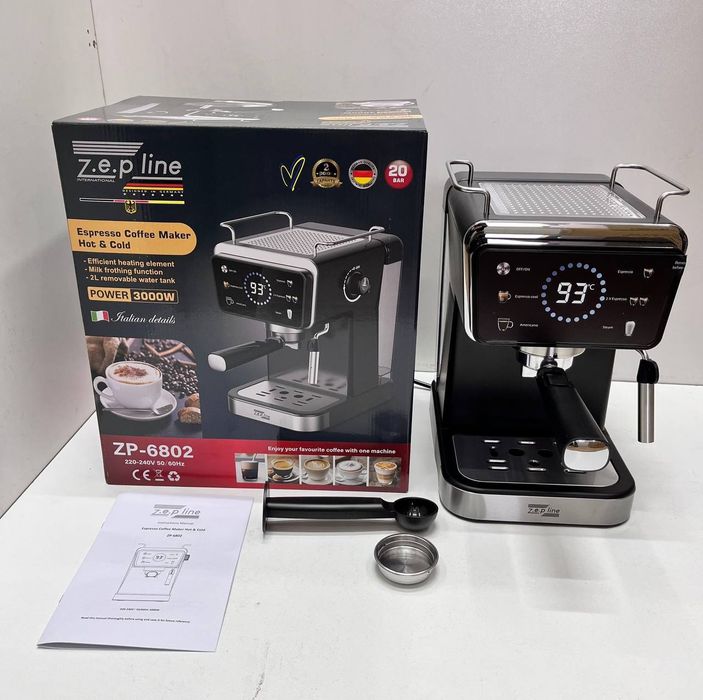Кавомашина Zepline ZP-6802 «Холодне Гаряче експресо»3000Вт 20 Bar.