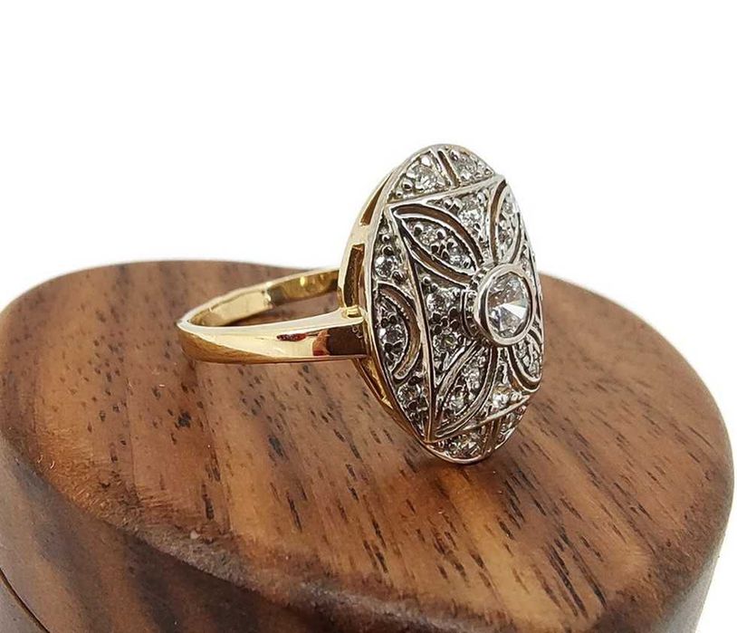 Zjawiskowy złoty pierścionek P.585, 4,75g, rozm.24