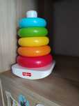 Kolorowa wieża Hanoi kółka Fisher Price pierścienie
