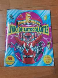 Livro autocolantes Power Rangers vintage