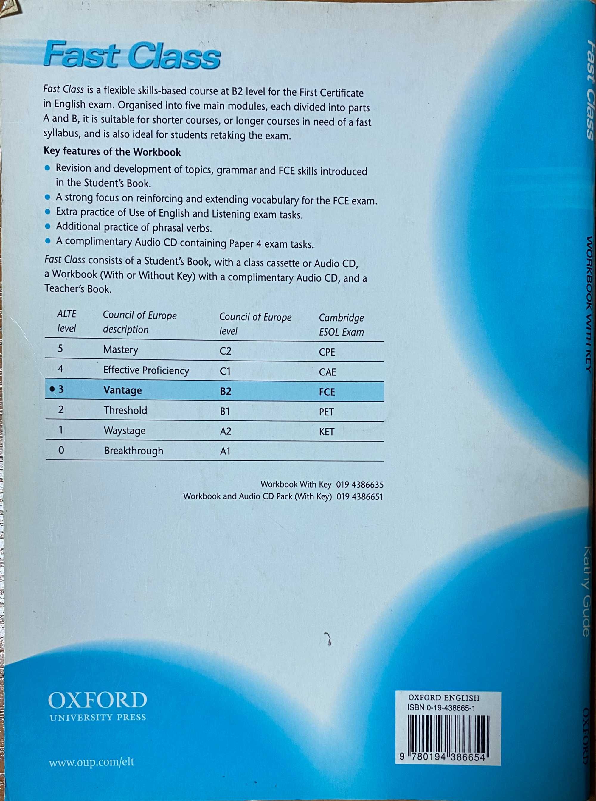 Podręcznik z angielskiego Fast Class workbook The skills-based FCE/B2