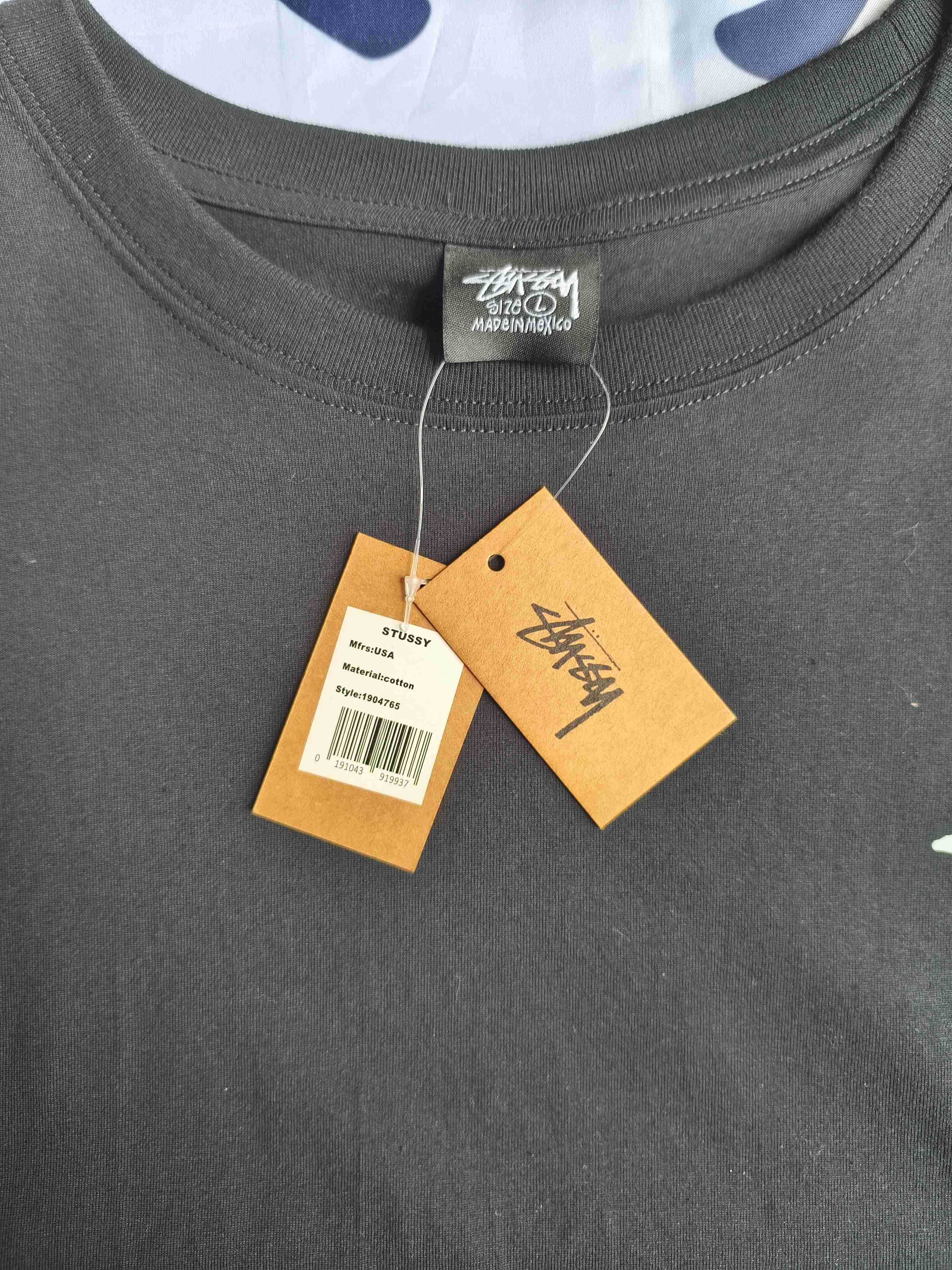 Stussy Męska Czarna Koszulka z Nadrukiem L