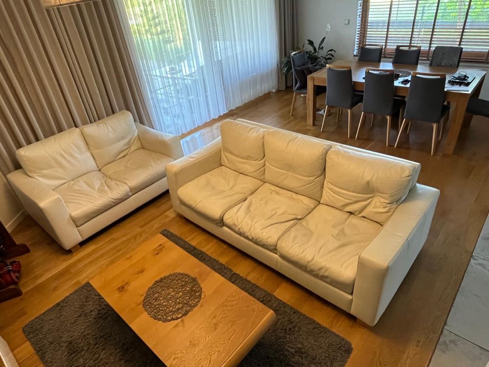 Skórzany komplet wypoczynkowy sofa 3 + 2