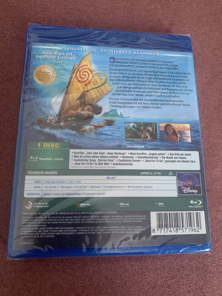 Nowy Komplet 3 Płyt Disney Blu-ray Epoka lodow. Vaiana, Fantazja