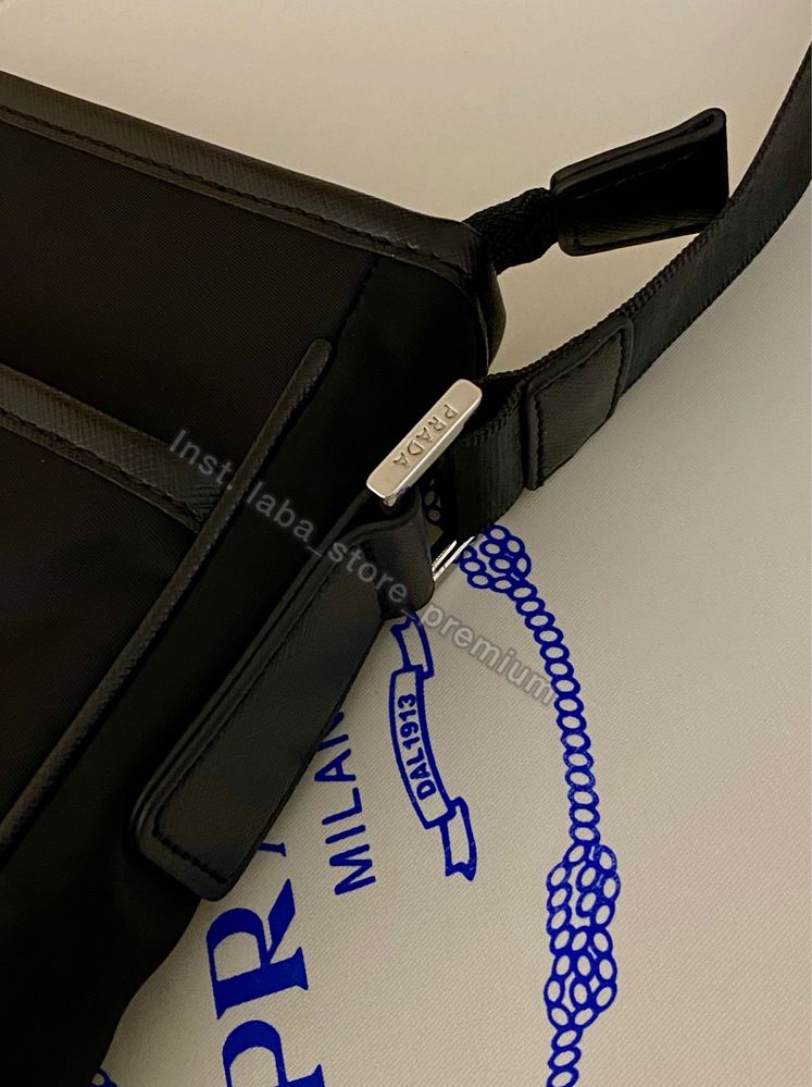 PRADA Re-Nylon Econyl Messenger Bag Black