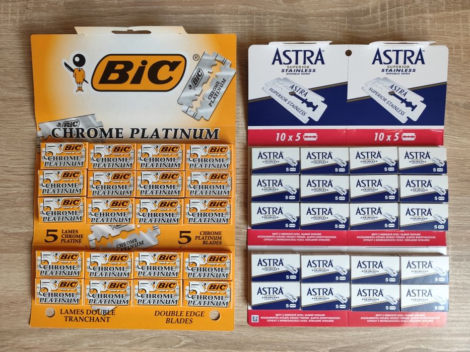 Двухсторонние лезвия для станка, для бритья Gillette, Derby, Astra...