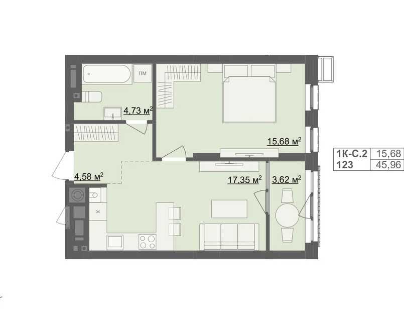 № 13686 - 1 к. квартира, бул. Тетерівський, Рівер Сіті 2, 4/10 пов