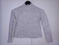 Sweter krótki top crop szary sweterek półgolf dziewczęcy 134