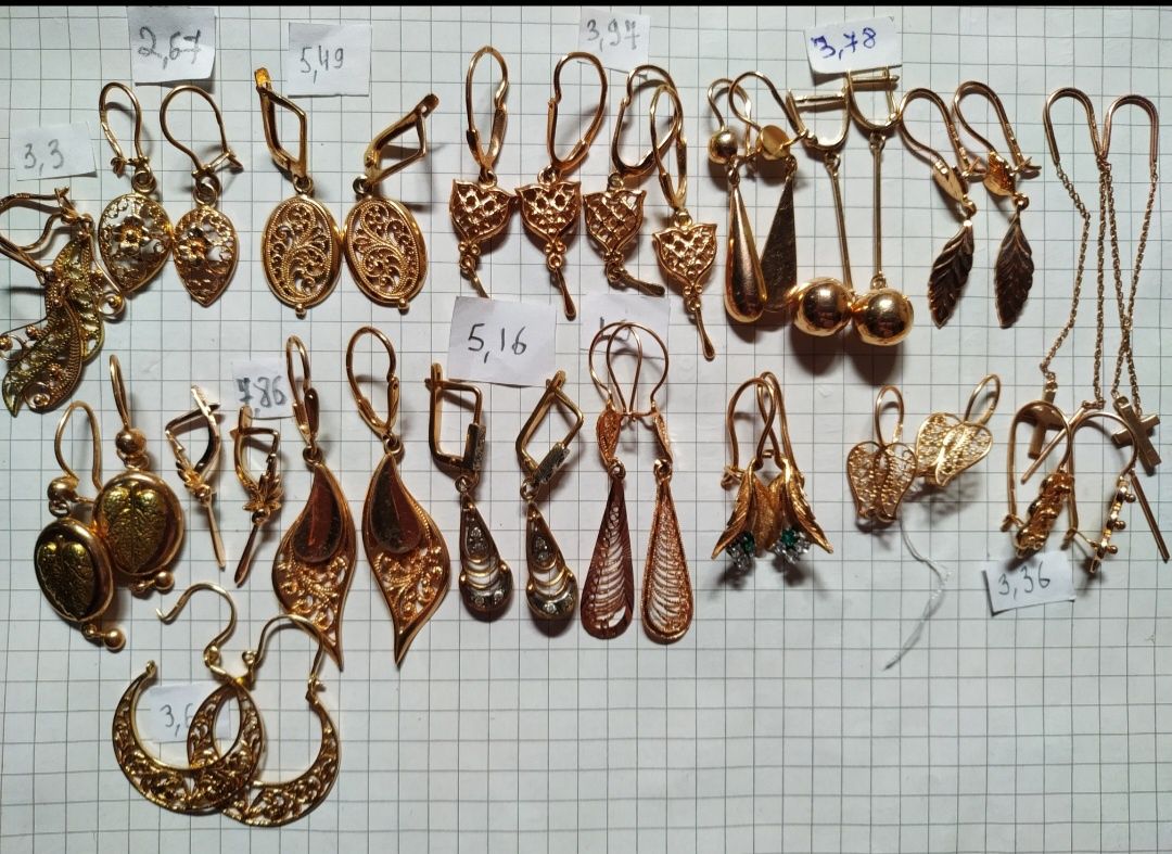 Золотые серьги 583,585 проба