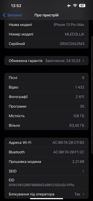 Iphone 13 pro max 128 gb r-sim