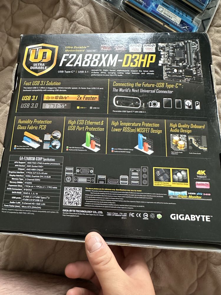Комплект F2A88XM-D3HP + A10-7800 + 8gb 1600