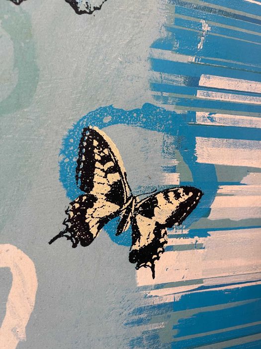 Quadro Abstrato em moldura de madeira