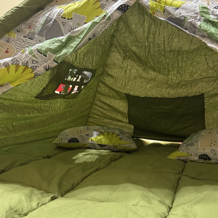 Вігвам дитячий зелений з динозаврами