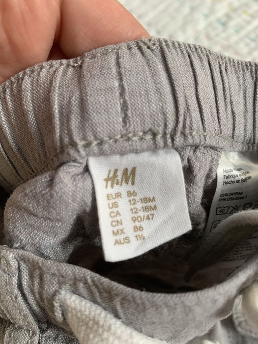 Bawelniano-lniane spodnie H&M 86