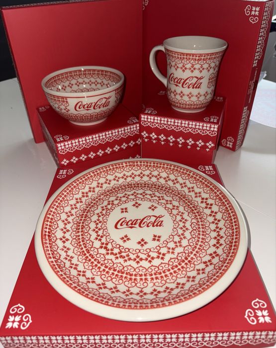 Coca-cola X Bolesławiec Limitowany zestaw (Talerz + miska + kubek)