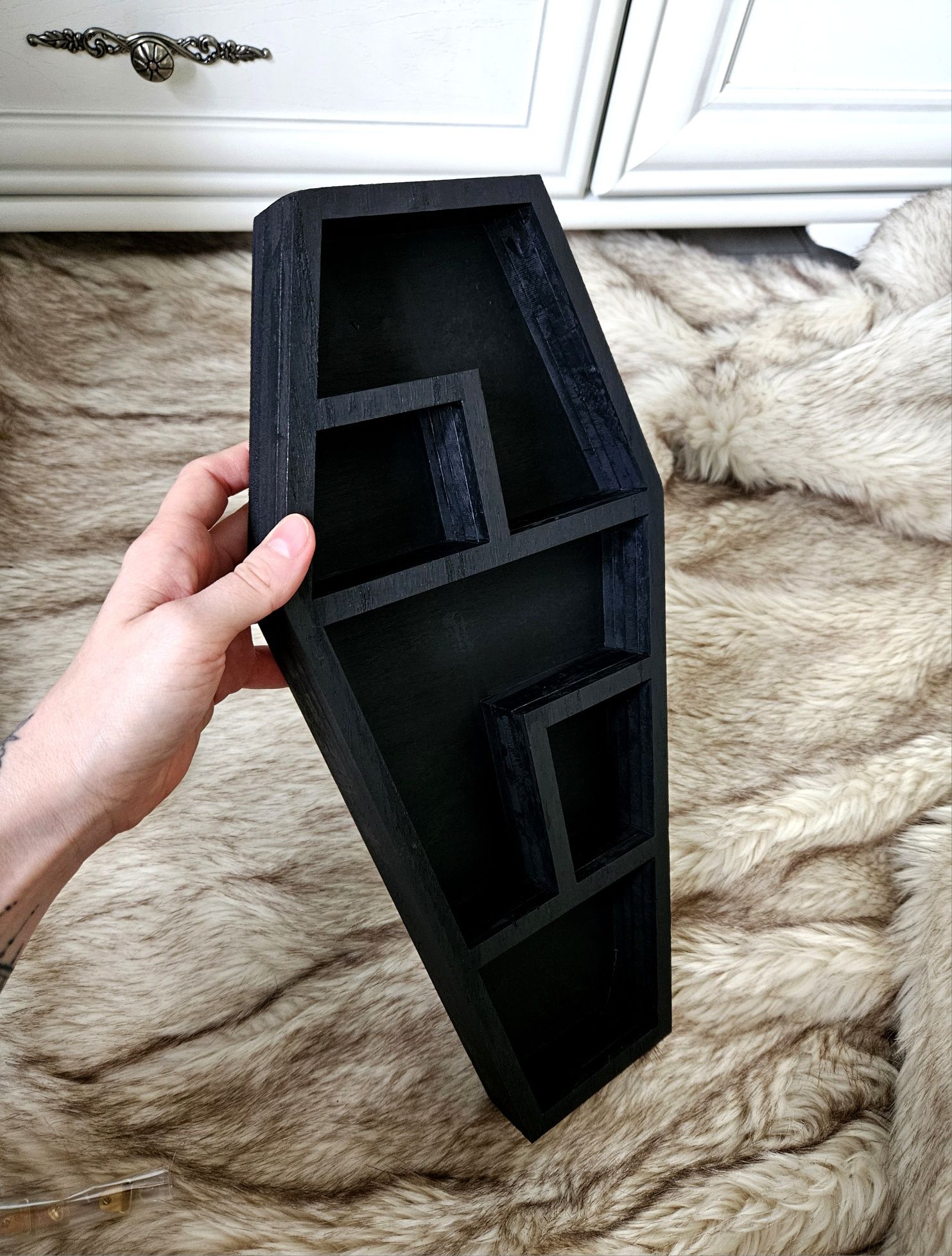 Półka trumna trumienka czarna coffin shelf