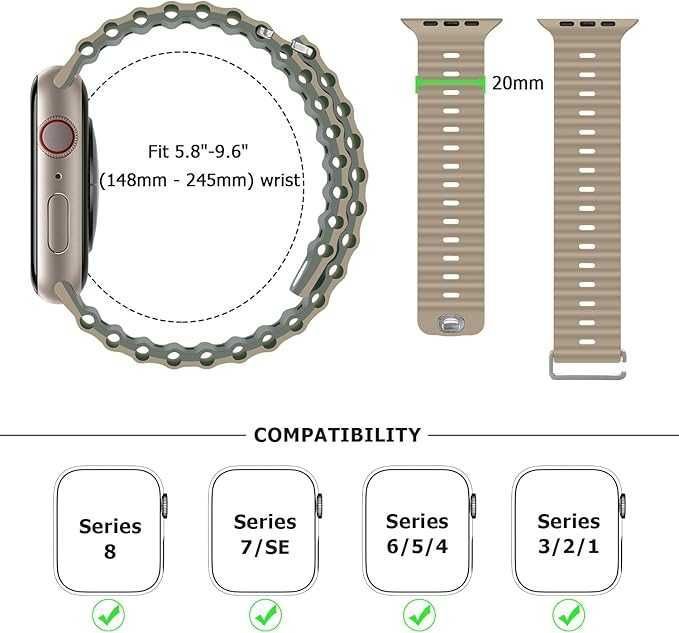 Anlinser Silikonowy sportowy pasek  do zegarka Apple Watch 41mm