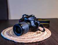 Aparat Lustrzanka Nikon D3400 dwa obiektywy Lampa adapter torba