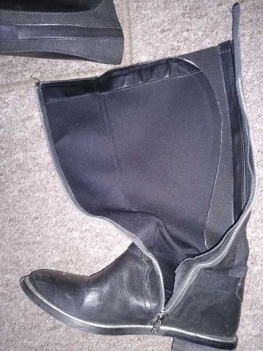 Kozaki skóra naturalna  czarne długie