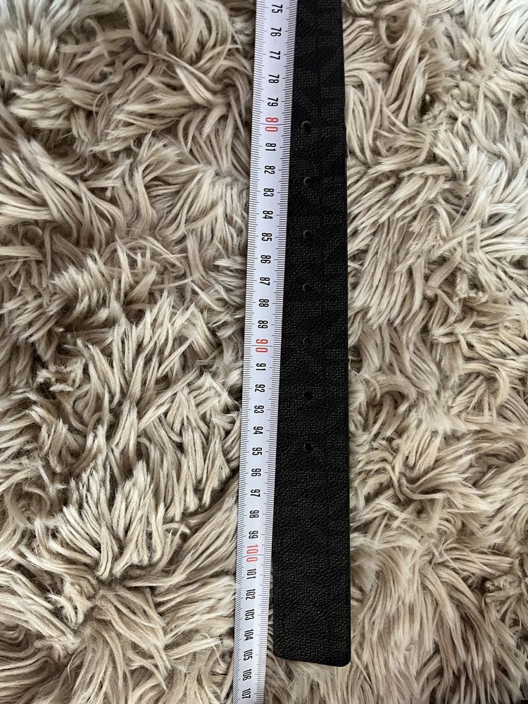 Michael Kors twist belt pasek dwustronny logowany czarny szary 105 L