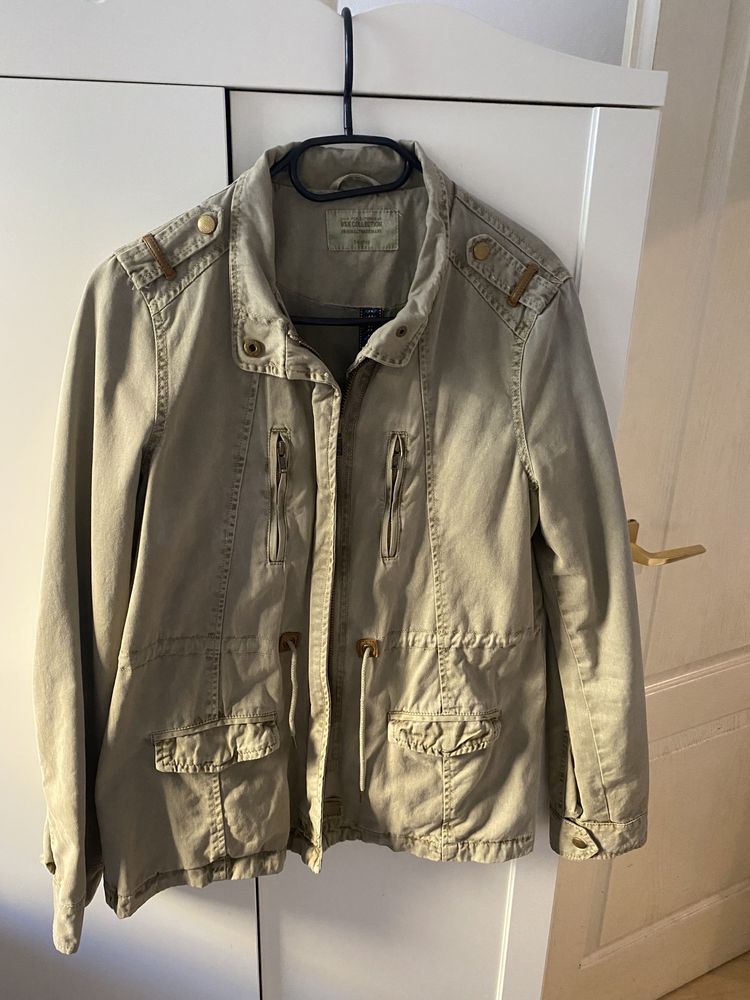 Kurtka parka khaki bershka militarna