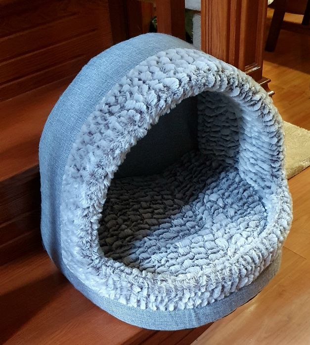 Leżanka budka dla kota lub małego pieska dwustronna poduszka