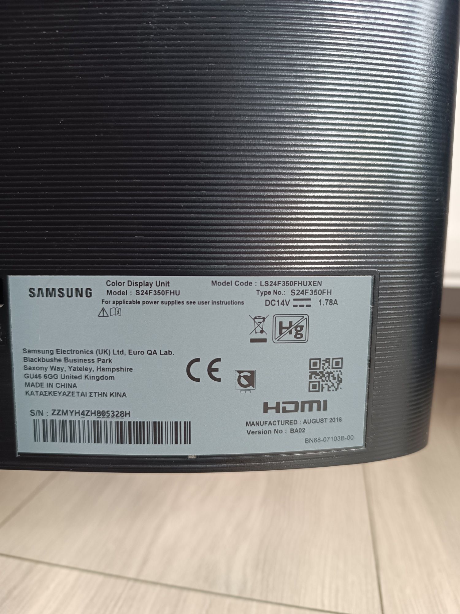 Monitor Samsung S24F350FHU