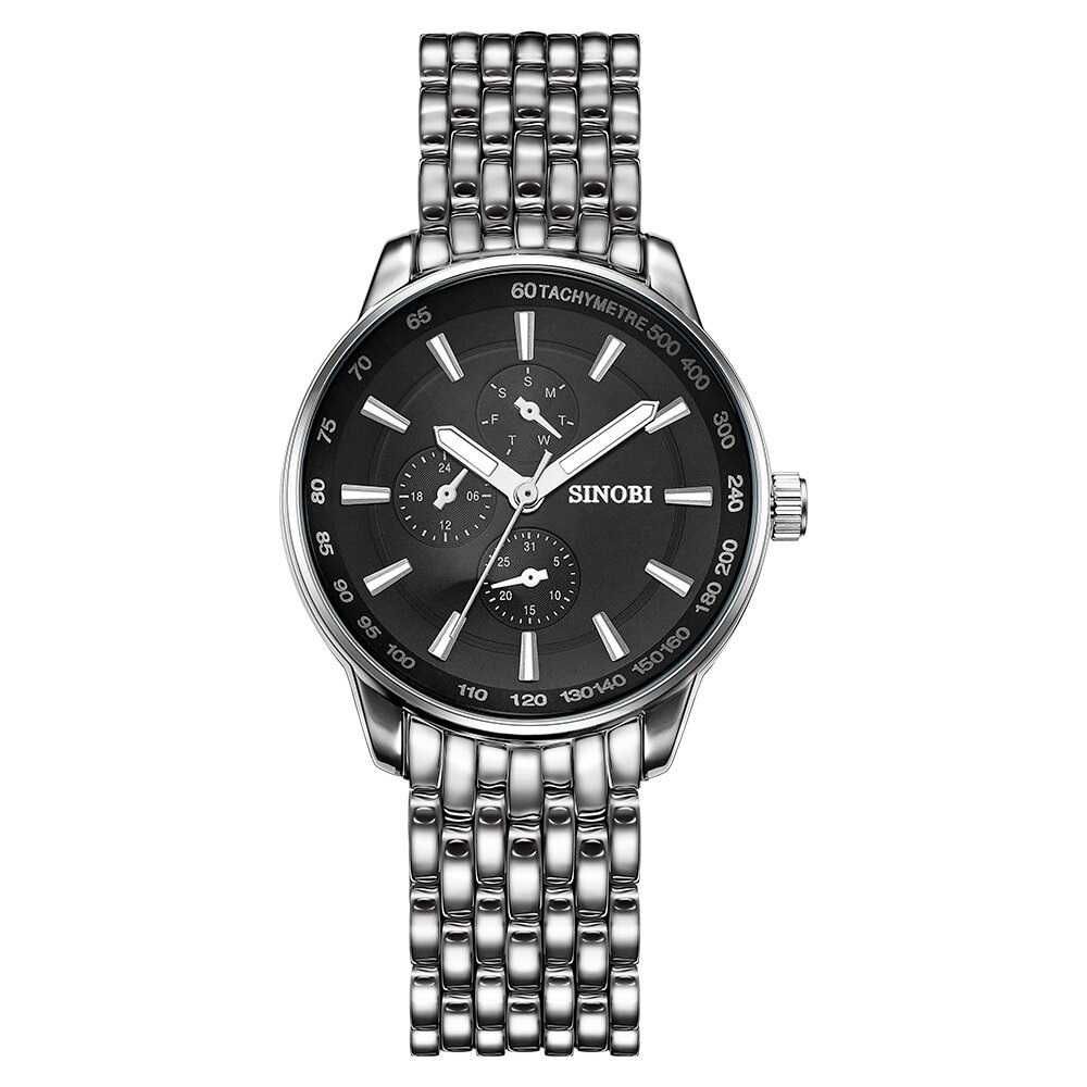 Nowy zegarek bransolecie bransoleta srebrny czarny z pudełkiem