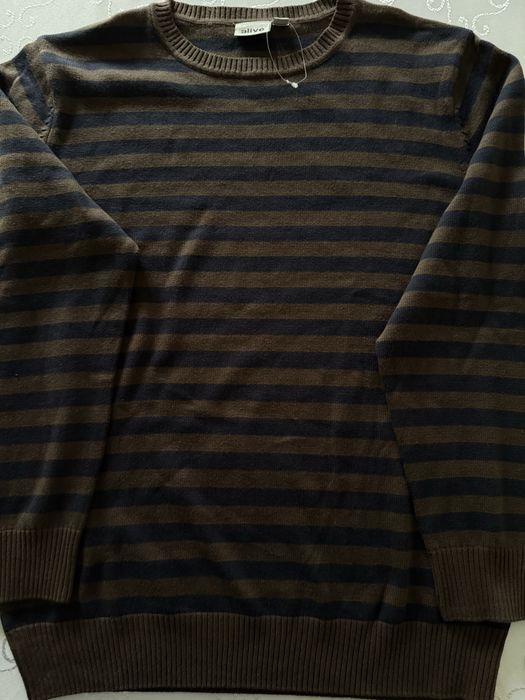Sweter Męski w Paski Styl Klasyczny Elegancki XS , 164
