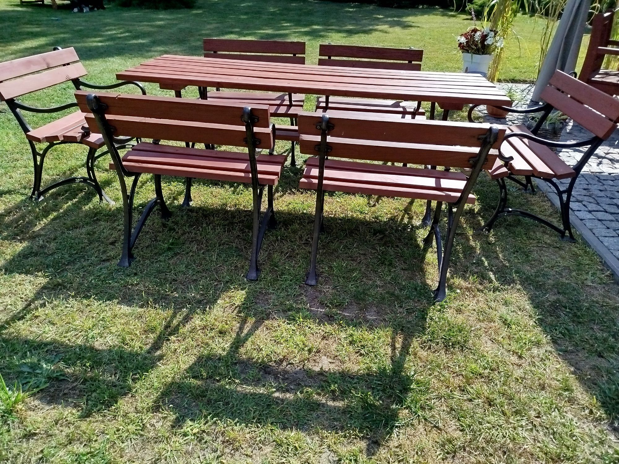 Komplet ogrodowy żeliwne nogi bdb stan
